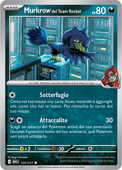 Murkrow del Team Rocket 126/295 Reverse Ball Pattern NM (ITA)