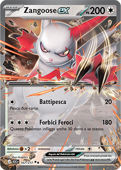 Zangoose-ex 167/295 Reverse Energy Pattern NM (ITA)