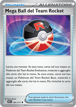 Mega Ball del Team Rocket 205/295 Reverse Ball Pattern NM (ITA)