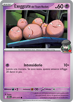 Exeggcute del Team Rocket 077/295 Reverse Energy Pattern NM (ITA)