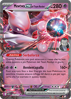 Mewtwo-ex del Team Rocket 079/295 Reverse Energy Pattern NM (ITA)