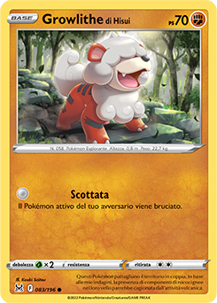 Growlithe di Hisui 083/196 Reverse NM (ITA)
