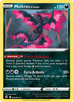 Moltres di Galar 093/203 Reverse NM (ITA)