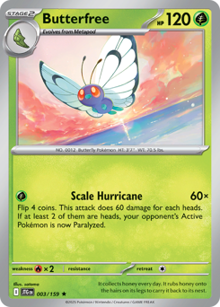 Butterfree 003/190 Reverse NM (ITA)