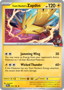 Zapdos del Team Rocket 070/244 Reverse NM (ITA)