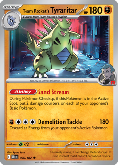 Tyranitar del Team Rocket 096/244 NM (ITA)