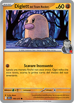 Diglett del Team Rocket 100/295 Reverse Energy Pattern NM (ITA)