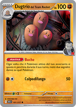 Dugtrio del Team Rocket 101/295 Reverse Energy Pattern NM (ITA)