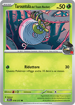 Tarountula del Team Rocket 018/295 NM (ITA)