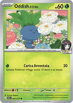 Oddish di Erika 001/295 Reverse Energy Pattern NM (ITA)