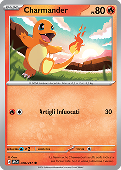 Charmander 020/295 Reverse Energy Pattern NM (ITA)