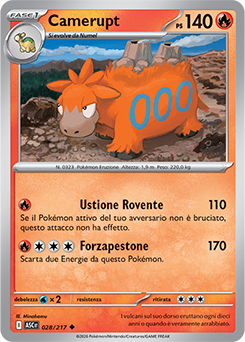 Camerupt 028/295 Reverse Energy Pattern NM (ITA)