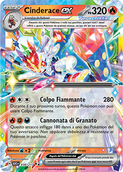 Cinderace-ex 038/295 Reverse Energy Pattern NM (ITA)