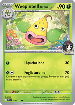 Weepinbell di Erika 005/295 Reverse Energy Pattern NM (ITA)