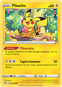 Pikachu 052/196 Reverse NM (ITA)
