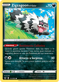 Zigzagoon di Galar 117/202 NM (ITA)