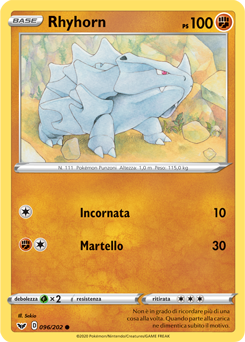 Rhyhorn 096/202 Reverse NM (ITA)