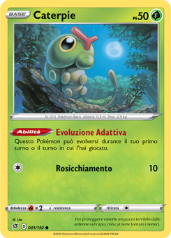 Caterpie 001/192 Reverse NM (ITA)