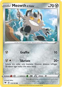 Meowth di Galar 112/185 Reverse NM (ITA)